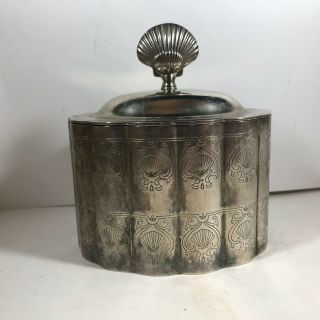 Vintage Silverplate Clam Shell Ornate Trinket Jewelry Box