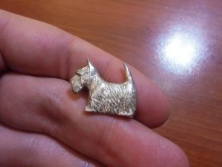 Vtg Sterling Silver Scottie Dog Pin Brooch 4.  0 Grams