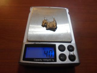 Vtg sterling silver Scottie dog pin brooch 4.  0 grams 4
