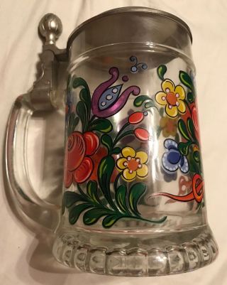 Rein Zinn BMF Vintage German Lidded Beer Stein Tankard Mug Flower Theme 2