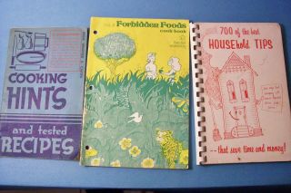 Vintage Booklets - Cooking Hints - Household Tips - Forbidden Foods Cookbook