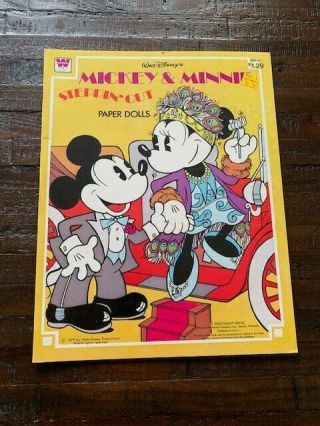 1977 - 1979 Walt Disney Mickey And Minnie Mouse “steppin Out” Paper Dolls - Uncut