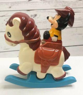 Vintage Illco Mickey Mouse Horseback Toy Walt Disney Preschool 1970s Nostalgia