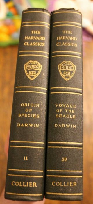 Vintage Charles Darwin " Origin Of Species " And " Voyage Of The Beagle " (1909)
