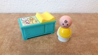 Vintage Fisher Price Little People Nursery Baby And Changing Table