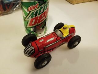 Vintage Collectible Toy 28 Hand Carved Wood Race Car Red