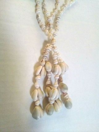 Vintage 25” Macrame Style Seashell Shell Plant Hanging Planter