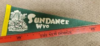 Vintage Sundance Wyoming Felt Pennant 17 In Souvenir Devils Tower