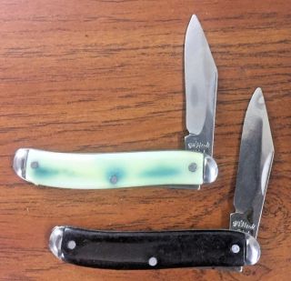 2 Vintage Carnival Pocket Knives The Ideal Co.  Made In U.  S.  A 3 - 1/4 " Closed 2