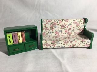 Calico Critters/sylvanian Families Vintage Living Room Furniture Sofa Bookcase