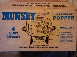 Vintage Munsey Corn Popper Model Cp - 4 With Bowls
