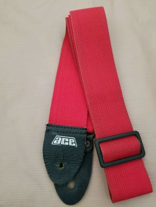 Vintage Ace Guitar/bass Strap.  Red.