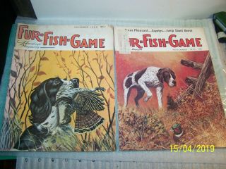 2 Vintage Fur - Fish - Game Magazines 1968 & 78 - Hunting Dog Covers