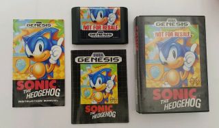 1991 Vintage Sonic The Hedgehog Not For Resale For Sega Genesis Cib