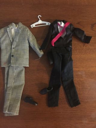 Vintage Doll Ken Suits No Tags Hanger And Shoes.  Barbie? Homemade?