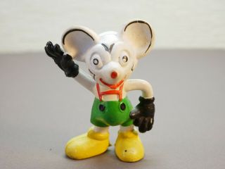 Vintage Rubber Toy Mickey Mouse Figerine Made In Ddr