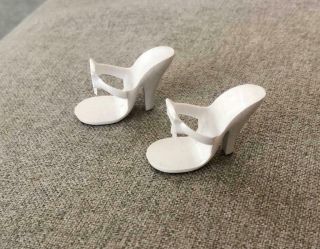 Vintage White High Heels For 10 " Little Miss Revlon Doll And Others,  Ex