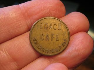 Vintage Circa 1930s Western Wisconsin Bar Token Coach Cafe 5 Cents