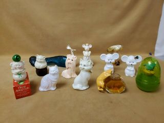 Vintage Avon Collectibles Bottles Animals,  Cats,  Dog,  Mice,  Bear Cologne