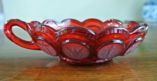 Vintage Fostoria Coin Glass Ruby Red Nappy Dish