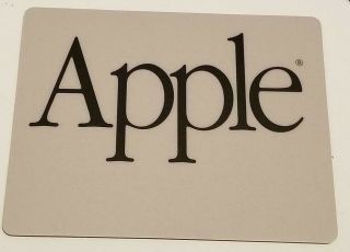 Vintage Apple Mouse Pad Text Logo 8 3/4 " X 7 " Macintosh Gray Black