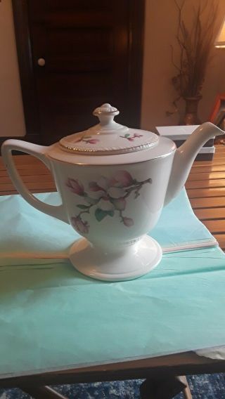 Vintage Tea Pot By Homer Laughlin " Pink Dogwood "