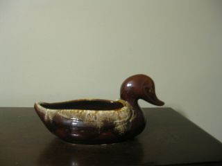 Vintage Hull Pottery Duck Brown Drip Glaze F69