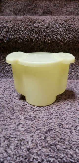 Vintage Tupperware Sugar Dispenser Shiny Yellow Double Flip - Top Lid 12 Ounces