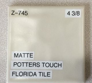 (z - 745) 1 Pc Nos Vintage Ceramic Wall Tile 4 3/8 " Light Tan Bone Potters Touch