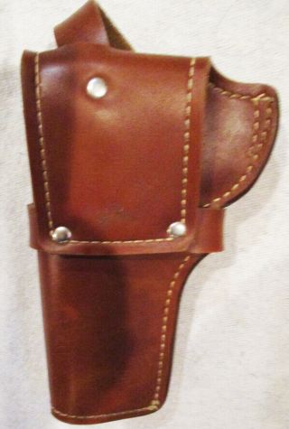 Vintage Smith & Wesson Thick Brown Leather Pioneer Holster Model 19 34 Handgun