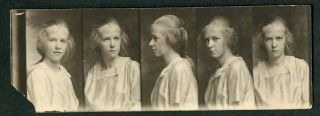 Vintage Photo Strip Pretty Girl Making Faces Photobooth 992052