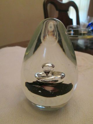 Vintage Egg Shaped Art Glass Decorative Paper Weight