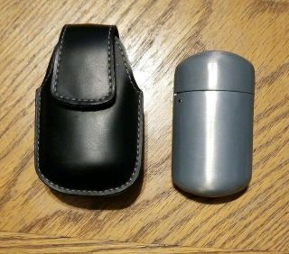Vintage Unbranded 3 - 1/8 " X 1 - 5/8 " Cigarette Lighter Shape Pocket Ashtray W/ Case