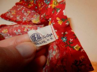 VINTAGE RED FLORAL IDEAL TAGGED LITTLE MISS REVLON DOLL OUTFIT SHIRT 2