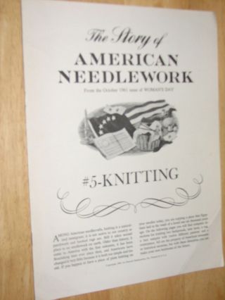 The Story Of American Needlework From October Womans Day 5 Knitting Vintage