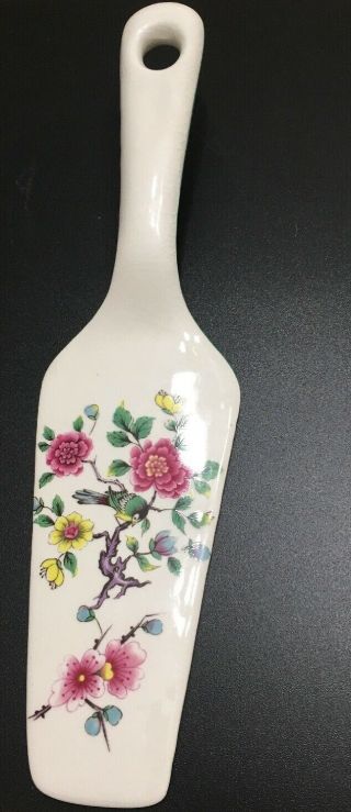 Vtg James Kent Old Foley Chinese Rose Painted Cake/pie Server Made In England