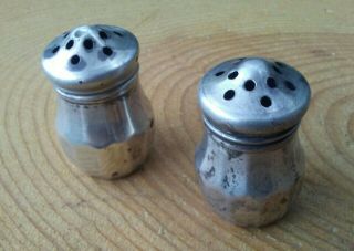 Vintage V.  L.  Vincent Lollo Sterling Silver Tiny Salt And Pepper Shakers.
