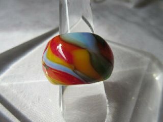 Colorful Vintage Murano Glass End Of Day Ring Size 8