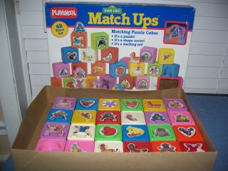 Vintage Match Ups Sesame Street Matching Puzzle Cubes 48 Pc Playset Playskool