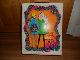 Vintage 1968 The World Of Barbie White Vinyl Doll Trunk Wardrobe Carrying Case