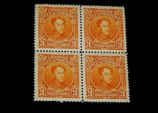Vintage Stamp,  Venezuela,  Simon Bolivar,  1925 Block Of 4,  Mnh,  Ve 283,  Generals
