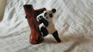 Vintage Ceramic Black & White Panda Hanging Out in Tree Salt and Pepper Shakers 2
