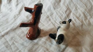 Vintage Ceramic Black & White Panda Hanging Out in Tree Salt and Pepper Shakers 4