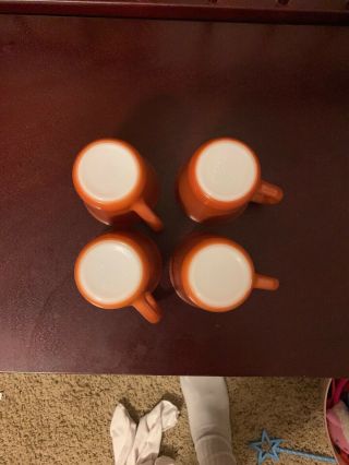 Set Of 4 Vintage Corelle by Corning Red Burnt Orange Cinnamon Coffee Mugs Pyrex 5