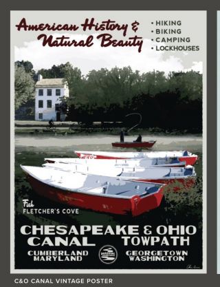 C & O Canal Vintage Poster (18in X 24in) Limited Print