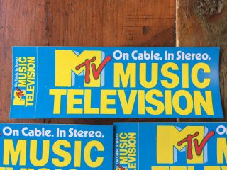 MTV 1980 ' s Bumper Sticker On Cable.  In Stereo.  Vintage NOS 3
