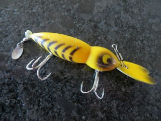 Vintage Texas Whopper Stopper Hellbender - Yellow & Black 1 - 4 1/4 Inch