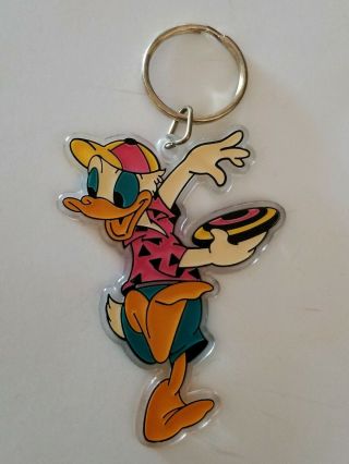 Vtg Disney Monogram Plastic Donald Duck Frisbee Keychain Largo