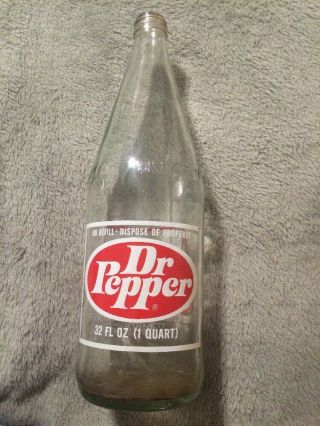 Vintage Dr Pepper Soda 32oz Bottle 1976 Betsy Ross Commemorate