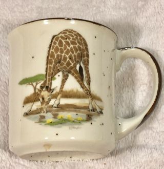 Vintage Otagiri Japan Stoneware Brown Speckled Giraffe Drinking Tea Coffee Mug